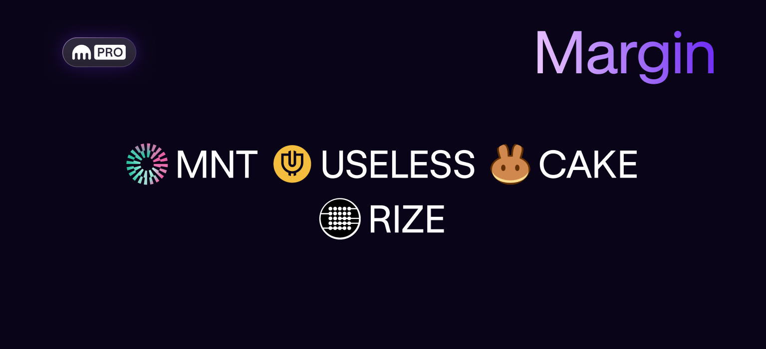 Kraken Expands Margin Trading with MNT, USELESS, CAKE, and RIZE
